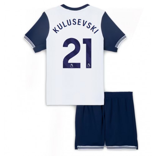 Dětský fotbalový dres Tottenham Hotspur Dejan Kulusevski #21 2024-25 Domácí Krátký Rukáv (+ trenýrky)